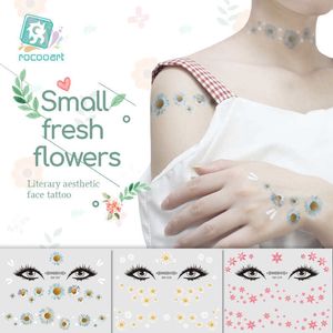 Tatuaggi temporanei Rocooart Face Sticker Tatuaggio temporaneo Party Face Strumenti per il trucco Piccolo fiore fresco Tatoo falso Little Flora Flash Tattoo Stickers Z0403