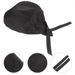 Vorhang Baumwolle Bandanas Frauen Chemo Turban flauschige Hüte Chef Head Wrap Black Men Ribbon Cap Küchenhut