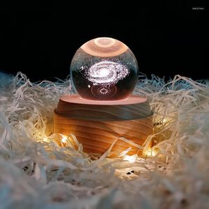 Настольные лампы Crystal Ball Galaxy Creative Moon Light Romantic Starry Sky Маленькая ночная лампа музыка девочек зарядка проекция