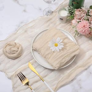 Table Napkin 6 PCS Gauze Cheesecloth Napkins Wrinkled Soft Decoration For Wedding Party Family Shower