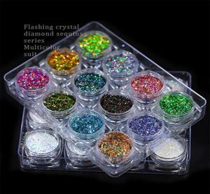 12 colorsset Nail Glitter Powders Flashing Crystal Diamond Sequins Series Multicolor Suit Fine shinning Mixed Package Summer 23119003930