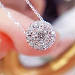 Trendig chocker halsband 925 sterling silver diamant bröllop engagemang hängen halsband för kvinnor brud party smycken gåva