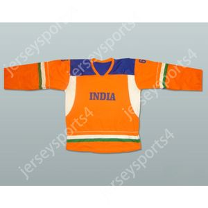 Custom INDIA NATIONAL TEAM ORANGE HOCKEY JERSEY ANY PLAYER OR NUMBERTop Stitched S-M-L-XL-XXL-3XL-4XL-5XL-6XL