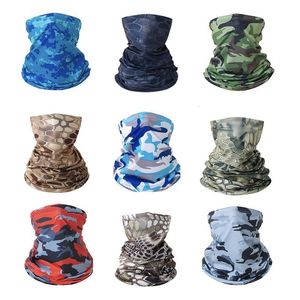 Scarves UV Protection Ice Silk Face Cover Neck Tube Outdoor Sports Bandana Scarf Breathable Hiking Scarf Neck Gaiter Camo Army Bandana 230403