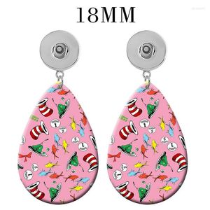 Dangle Earrings MOM Girls Sunflower 12mm 18mm Snap Button Drop Acrylic Eardrop Ear Stud DIY Jewelry V1820