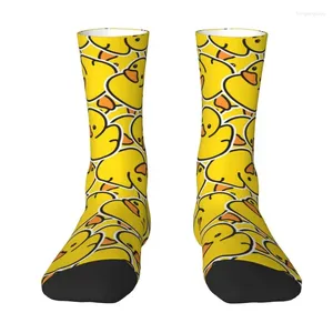 Men's Socks Kawaii Printing Yellow Classic Rubber Duck Gothic For Women Men Stretch Summer Autumn Winter Crew