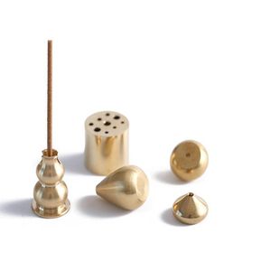 Golden Fragrance lamps Pure copper incense holder Small gourd fragrant plug incenses burner stand