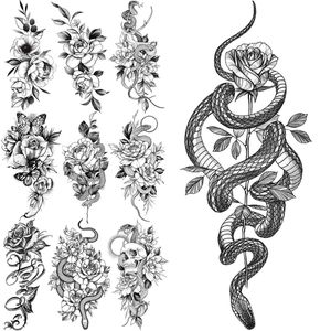 Tymczasowe tatuaże Snake Flower Temporary Tattoos For Women Girl
