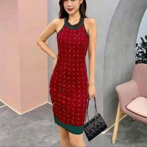 Mode Luxus Womens Designer lässige Kleider sexy Halfterstreifen Muster Backless Damen Abendkleider Casual Womenales Clothing