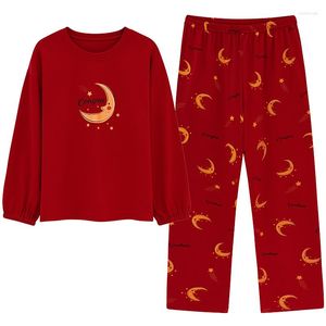 Kadın pijama kadın pijamaları set Noel pijamaları büyük bahçeler kıyafetler ev kıyafeti bahar 2 parça uyku gömlek ev aşınma