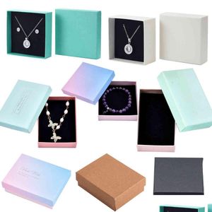 Jewelry Stand 10Pcs/12Pcs/24Pcs Square Paper Packages Cardboard Bracelet Boxes For Gifts Present Packaging Display Storage B Dhgarden Dhipx