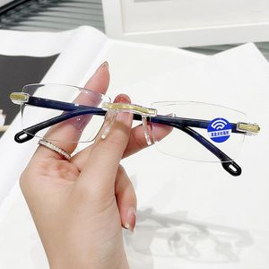 Sonnenbrillen 2023 Vintage Bifokale Lesebrille Männer Frauen Randlos Nahe Und Ferne Brillen Retro Anti-Blaulicht Korrektionsbrillen