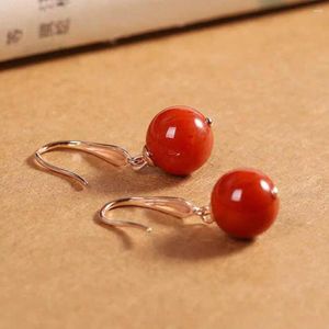 Dangle Earrings Natural 12MM Southern Red Agate 14K VALENTINE'S DAY Wedding Easter Accessories Women Holiday Gifts Mother's