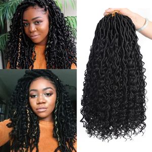 River Faux Locs Crochet Hair 18 Zoll Goddess Locs Crochet Hair For Black Women Pre Looped Locs Crochet Braids Hair