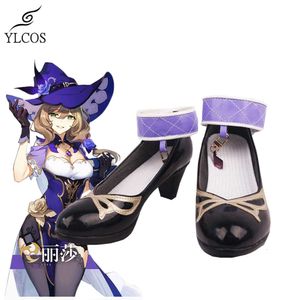 Catsuit Costumes Game Genshin Impact Lisa Cosplay Buty Halloween Party Fancy Boots Custom Made