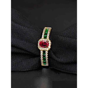 Pierścienie Prezent Sapphire Ruby Camstone dla kobiet biżuteria zaręczynowa 925 Sterling Sier Drop Reliudon Pierścień Dhgarden Dhc1w