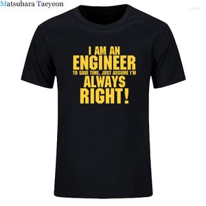 Мужские футболки T Я инженерная печатная буква летние футболки с коротки