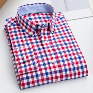 Männer Casual Hemden Baumwolle 3XL Übergroßen Original Hohe Qualität Luxus Langarm Plaid Oxford Hemd Sommer Business Kleidung