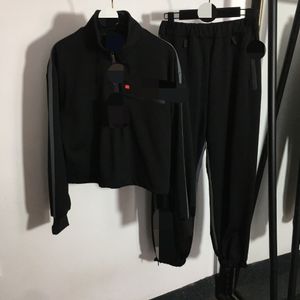 1028 2023 Estilo Milan Outono Marca Mesmo Estilo Conjuntos de Duas Peças Com Capuz Branco Preto Flora Imprimir Calças Compridas Império Manga Longa Roupas Femininas 20230520