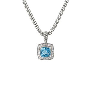 Women Necklace with Topaz 7mm Pendant Design Jewelry Gemstone Necklace for Women