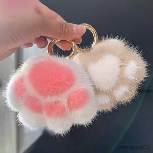 Keychains Lanyards 8.5 cm kvinnor Plush Cat Fur Key Chain Charm Fashion Plush Keychain Bag Pendant Party Kids Gift SMycken R231103