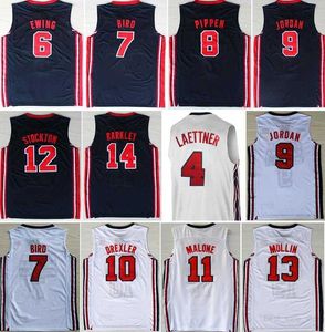 1992 Team Basketball Jerseys Dream Bird Michael Patrick Ewing Scottie Pippen Clyde Drexler John Stockton Karl Malone Charles Barkley Johnson