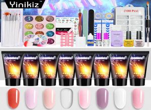 Poli jel seti hızlı bina tutkal 30ml polygel vernik seti kristal emziren yarı kalıcı UV lamba tırnak kiti lit71336442