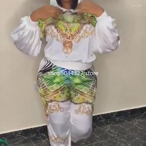 Ethnische Kleidung 2 Zweiteiler Frauen Set Afrikanische Kleidung Dashiki Mode Afrika Hoodies Und Hosen Super Elastische Party Anzüge Dame