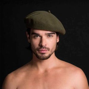 BERETS 2018 Dualuse Painter Hats 100％Wool Beret Veret Men's Formal Wearプロフェッショナルカジュアルデュアル使用C高品質の男性帽子hotl231103