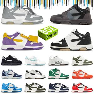 luxury designer shoes with box Out Of Office OOO Low Tops Calf Leather women mens shoes White Sand Orange Purple Yellow Celadon Navy Light Blue Pink Light Grey 36-45