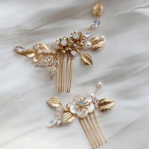 Klipsy do włosów delikatne małe łomgi ślubne piny ślub ręcznie robiony miedziany liść kobiet biżuteria