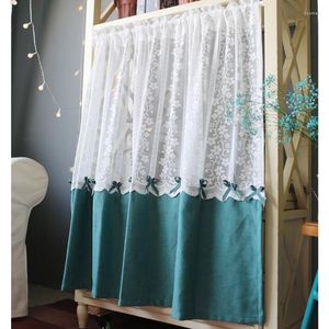 Curtain White Lace Green Patchwork Half Short Window Curtains For Living Bedroom Kitchen Cabinet Cafe Door Drapes Home Decor