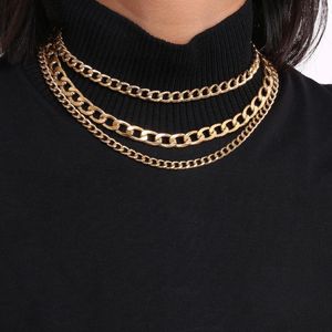 Chains Trendy Metal Geometric Necklaces Womens Vintage Mixing Thick Chain Multilayer Tassel Alloy Jewelry For Girls