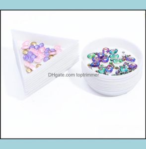 Andra föremål Salong Health Beautyplastic Triangle Round Bead Sortering Trays Nail Art Tray Picking Plates For Diamond Smycken Drop D5098311