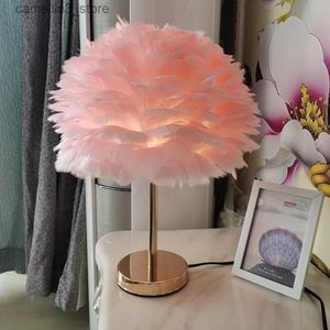 Desk Lamps Table Lamps For Bedroom Feather Desk Lamp Living Room Bedroom Study Modern Bedside Decoration Interior Lighting night lights Q231104