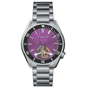 Montre de Luxe Mens Watch Skeleton Tourbillon Automatic Menwatch Sapphire Glass Purple Dial Mechanical Wristwatches Man Designer Watches Relojes