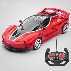 ElectricRC Car LED LIGHT RC CAR TOY 118 24Gラジオリモコン高速スポーツカースタントドリフトレーシングカーおもちゃ男の子の子供231102