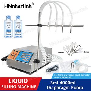 3-4000ml Filling Machines Semi-automatic Digital Electrical Liquids Filling Machine Water Pumping Filler Beverage Juice Packaging Equipment With 4 Heads