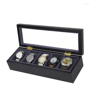 Watch Boxes Luxury 5-Digit Matte White Paint Wood Box Clock Case Time Holding Jewelry Gift Display Storage Organizer