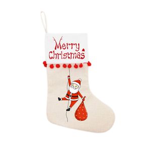 DHL50pcs Stuff Sacks Sublimation DIY White Double Sided Blank Patchwork Christmas Stockings With Hydrangea minuta