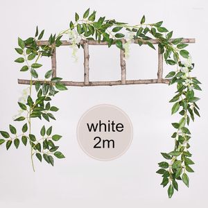 Decorative Flowers Wedding Decoration Flower Artificial Ivy Real Touch Silk String Mariage Home Hanging Garland Party