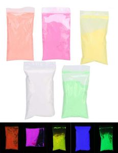 1bag neon fosfor doppning pulver lysande nagelkonstdekorationer fluorescerande glitter glöd pigment damm uv gel polsk design17663178