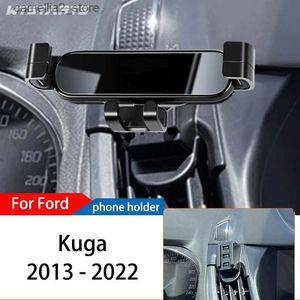 Автомобильный держатель Автомобильный держатель телефона для Ford Kuga 2013-2022 GPS Специальная гравитационная навигация Мобильный кронштейн Вращающийся кронштейн Аксессуары Q231104