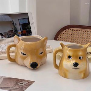 マグカップ北ノルディック漫画セラミック犬マグカップリビングルームキッチンチルドレンコーヒーカップカップルミルククラフトクリスマス装飾