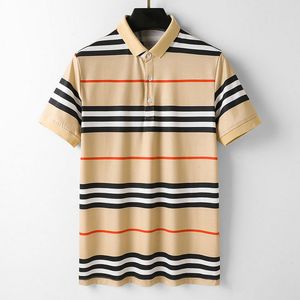 Polo da uomo di moda Polo da uomo di alta qualità di lusso Burrerys T-shirt a maniche corte in misto cotone Plaid geometrico Polo estivo Polo da lavoro Camicia casual M-3XL