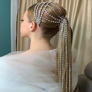 Клипы для волос 2023 роскошные стразы Атфранингель несколько рядов свадебные волосы Тиары для девочки свадебные украшения хрустальные длинные