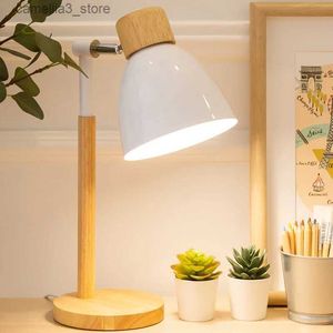 Desk Lamps Creative Table Nordic Lamp Wooden Art LED Turn Head Simple Desk Lights/ Eye Protection Reading Living Room Bedroom Home Decor Q231104