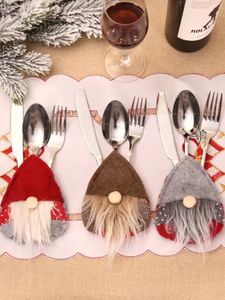 Santa Gnome Swedish Tableware Fork Tower Tower Sitware Bag Sierware Party Party Tabel Dening Decor FY3955 T1011