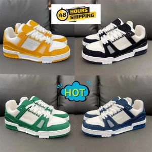 Designerskor präglad tränare sneaker vit svart himmel blå grön denim rosa röda lyxiga mens casual sneakers låga plattform kvinnors tränare tränare löpare med låda