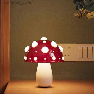 Desk Lamps Fly Amanita Mushroom Lamp with Dual Color LED G9 Bulb USB Rechargeable Fly Agaric Desk Light for Livingroom Bedside Study Hotel Q231104